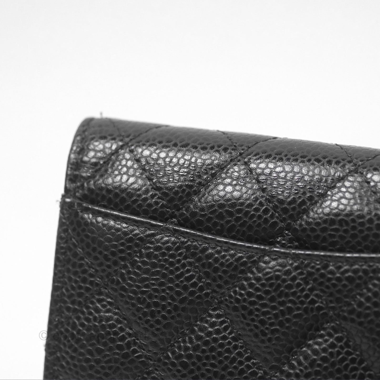Chanel Quilted Flap Card Holder Caviar Black Gold Hardware