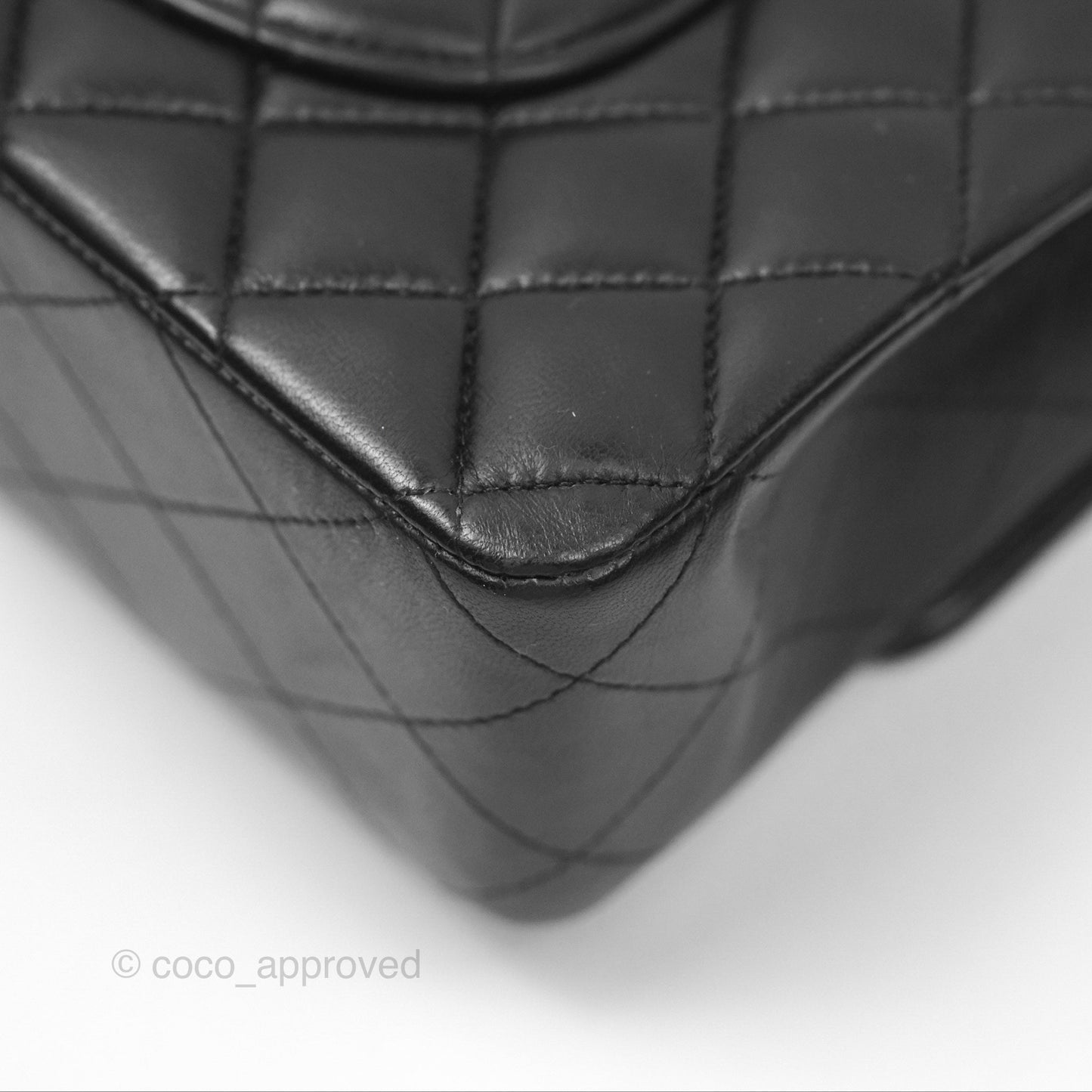 Chanel Classic M/L Medium Flap Quilted Black Lambskin Gold Hardware