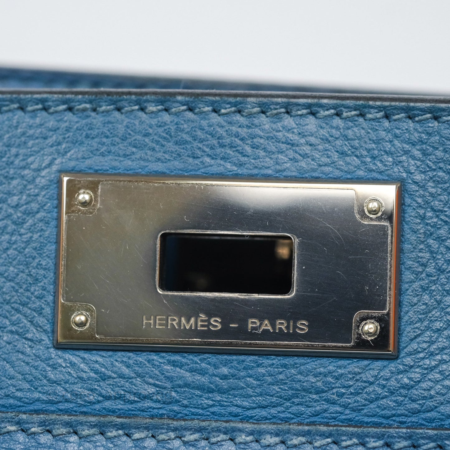 Hermès ToolBox 20 Bleu Cobalt 7C Evercolor Palladium Hardware