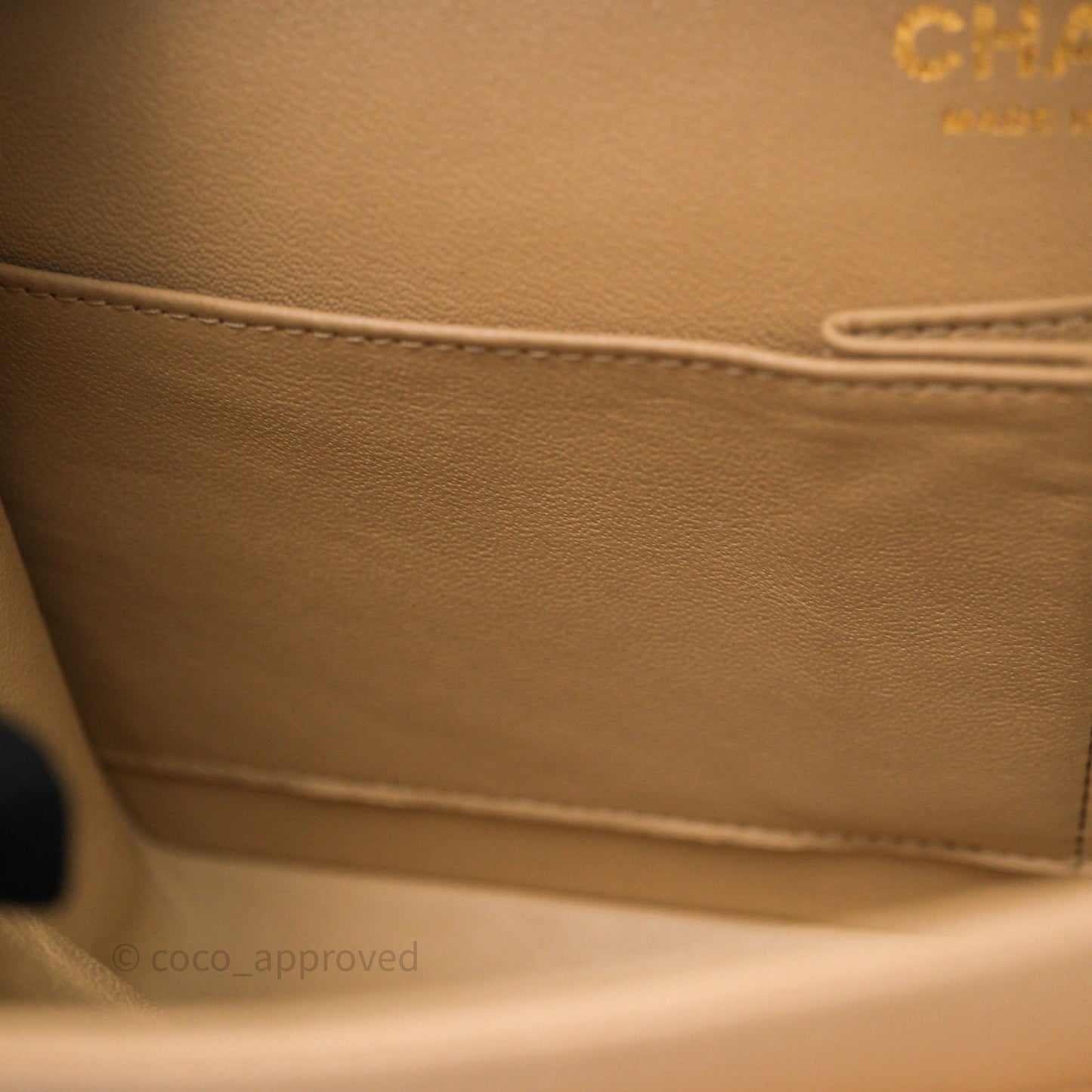 Chanel Classic M/L Medium Flap Quilted Beige Caviar Gold Hardware