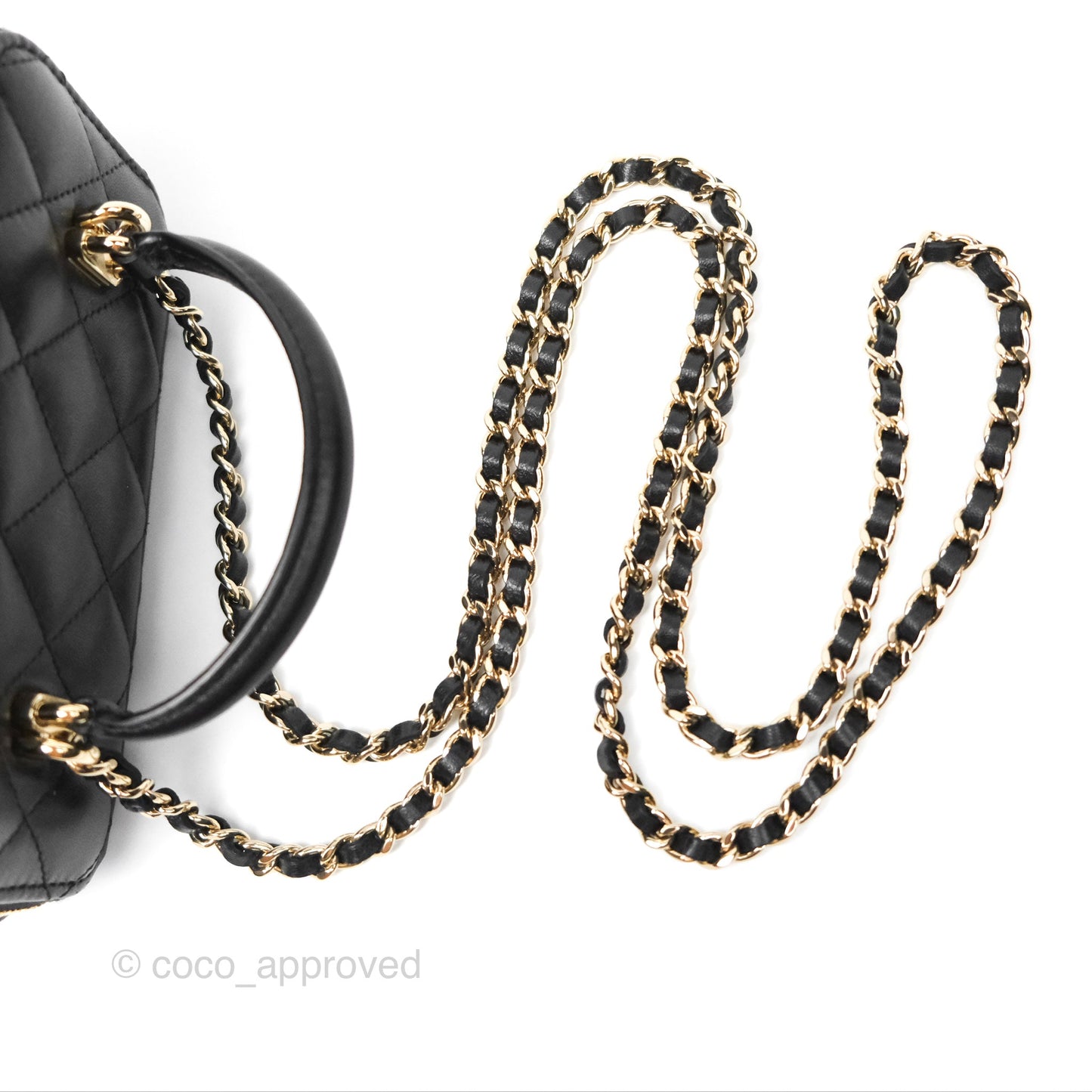 Chanel Vanity Rectangular Top Handle Black Lambskin Gold Hardware