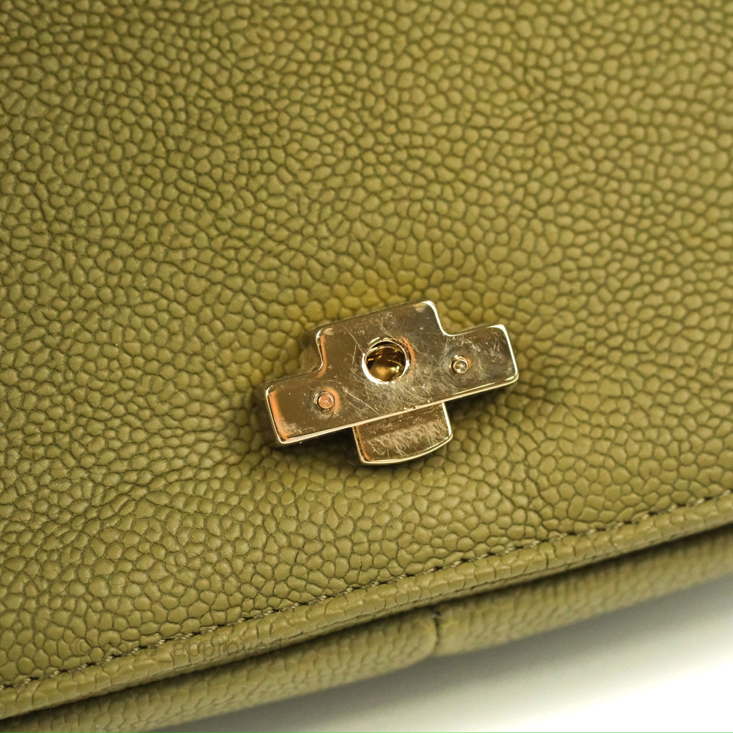 Chanel Small Cuba Top Handle Flap Khaki Caviar