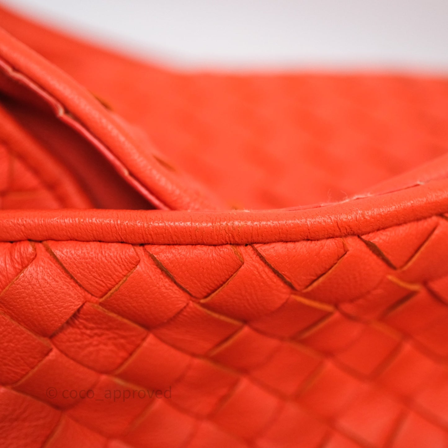 Bottega Veneta Nappa Intrecciato Parachute Tote Bag Orange