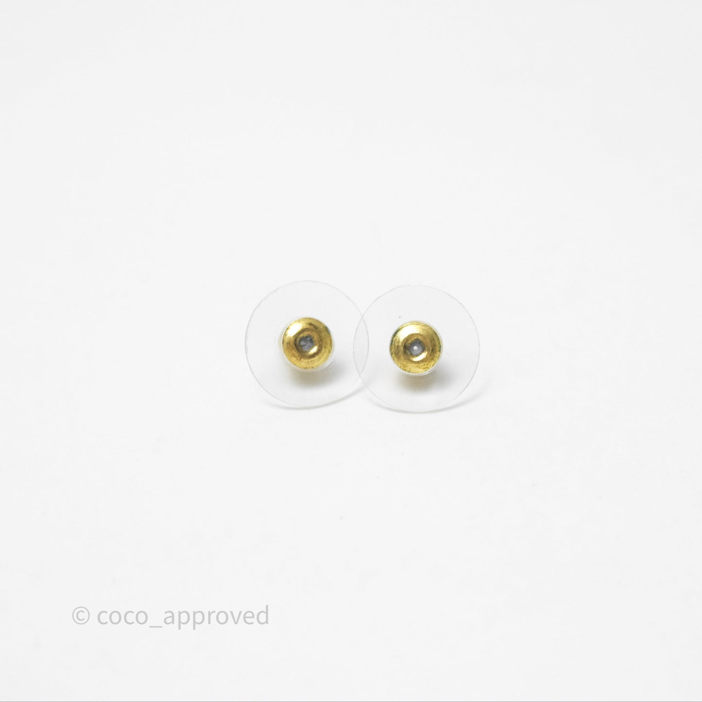 Chanel Crystal CC Heart Earrings Gold Tone 23B