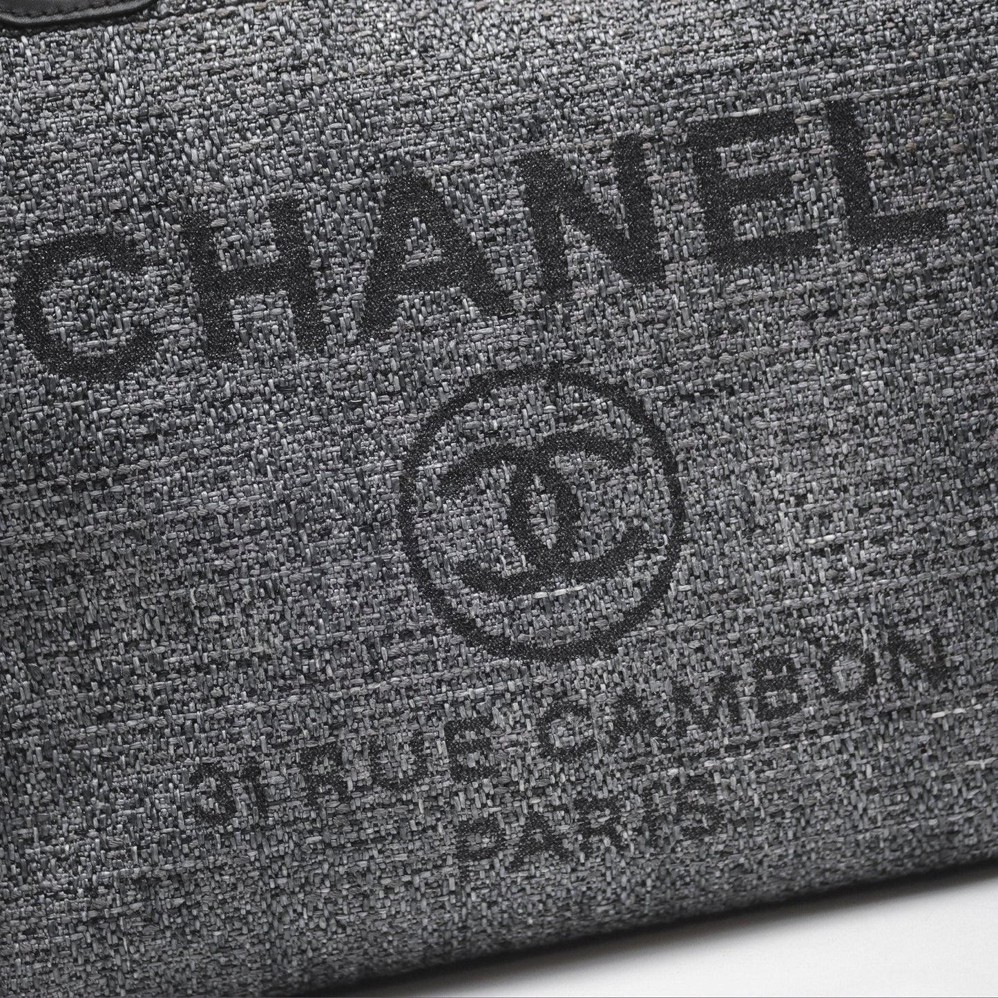 Chanel Medium Deauville Charcoal Grey Canvas