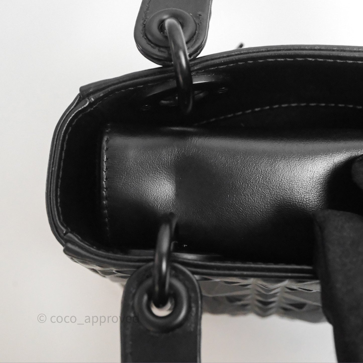 Dior Mini Lady Dior So Black Cannage Calfskin with Diamond Motif