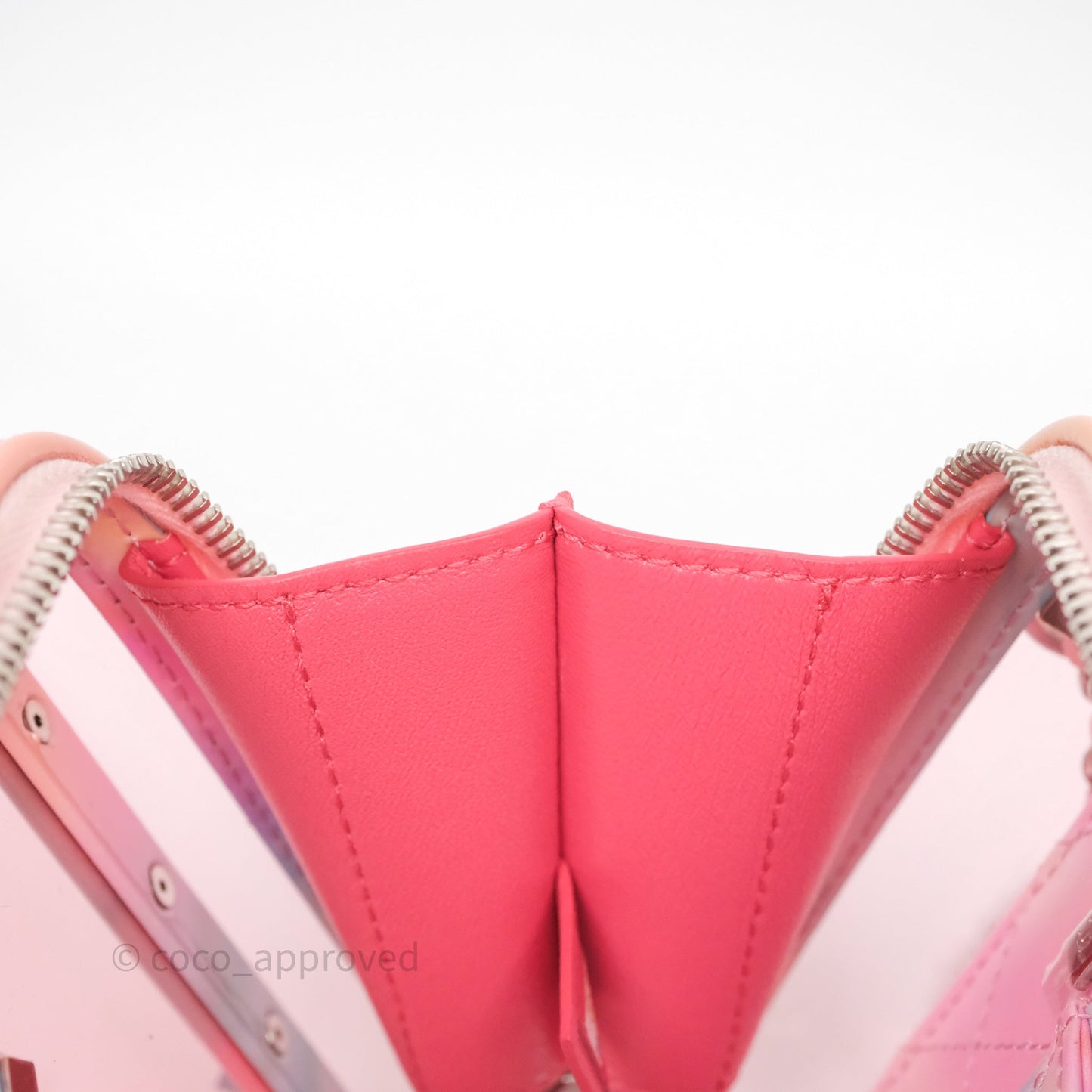 Chanel Filigree Pink Vanity Case PVC Silver Hardware
