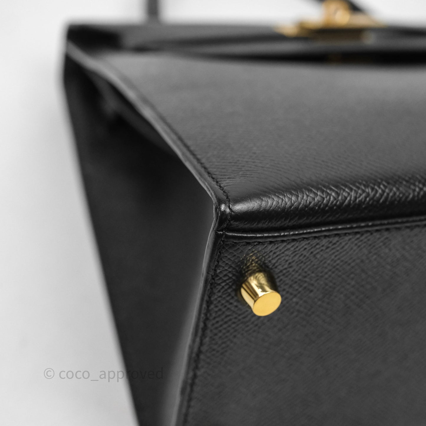 Hermès Kelly 28 Sellier Black Noir 89 Epsom Gold Hardware