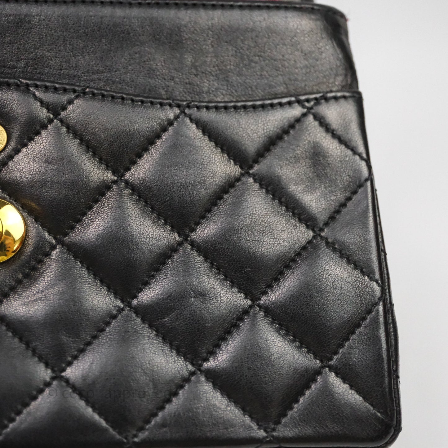 Chanel Quilted Vintage Flap Bag Lambskin Black 24K Gold Hardware