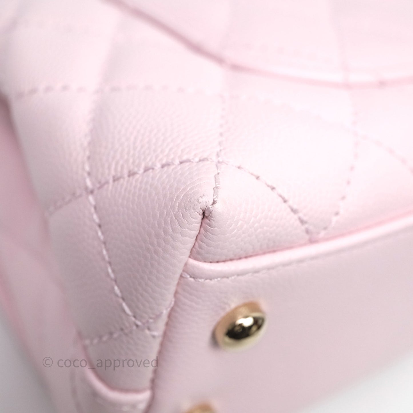 Chanel Mini Coco Handle Light Pink Caviar Gold Hardware