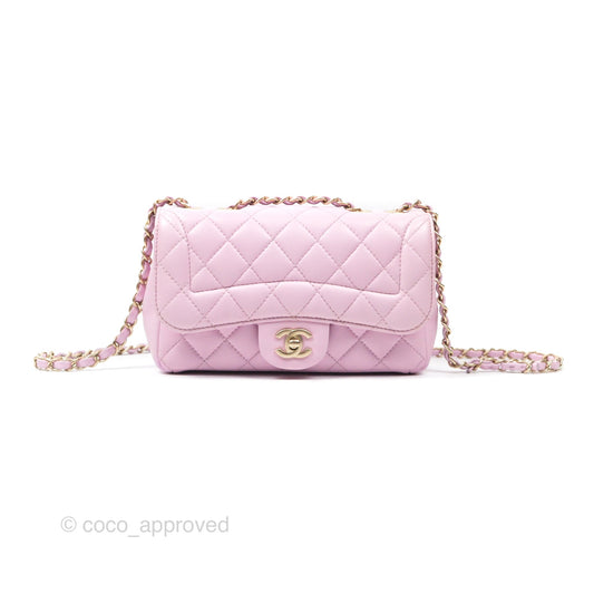 Chanel Quilted Flap Bag Pink Lambskin Aged Gold Hardware