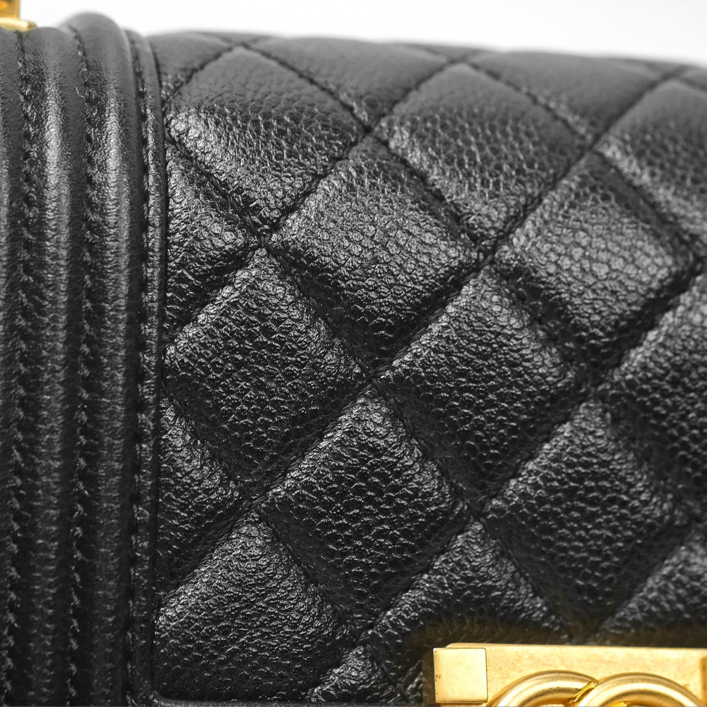 Chanel Mini Boy Black Caviar Aged Gold Hardware