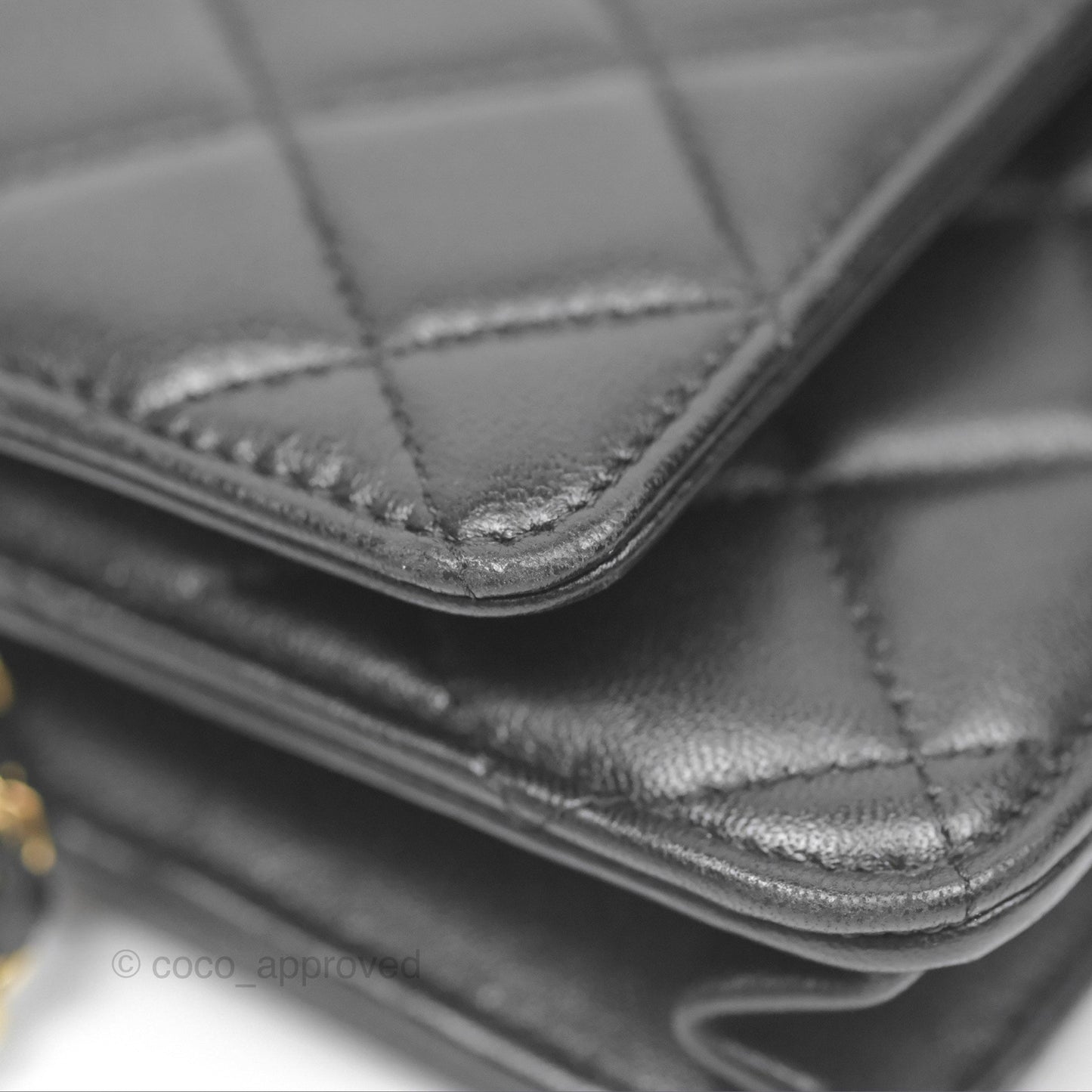 Chanel Quilted Classic WOC Black Lambskin Gold Hardware