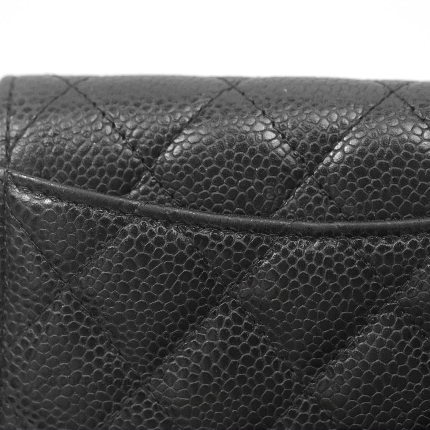 Chanel Quilted Flap Card Holder Black Caviar Gold Hardware