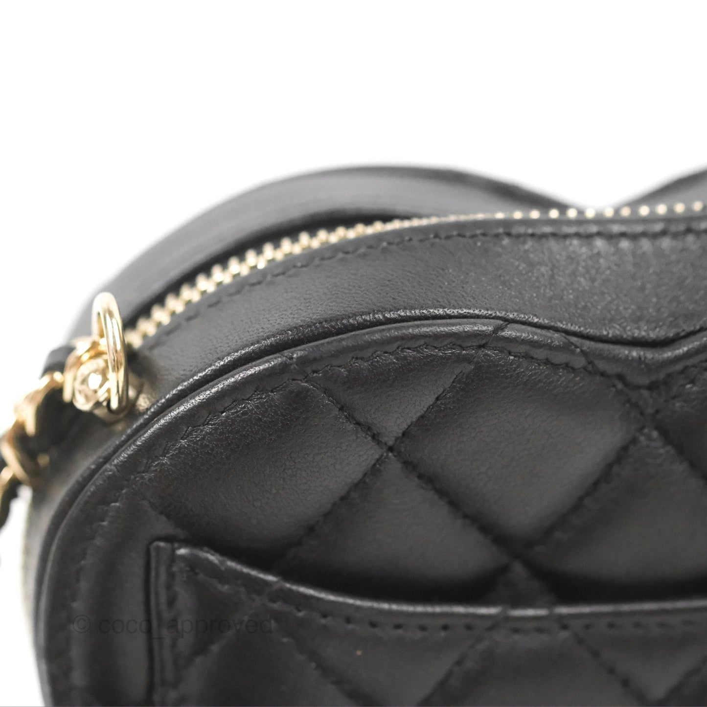 Chanel Small Heart Bag Black Lambskin Gold Hardware 22S