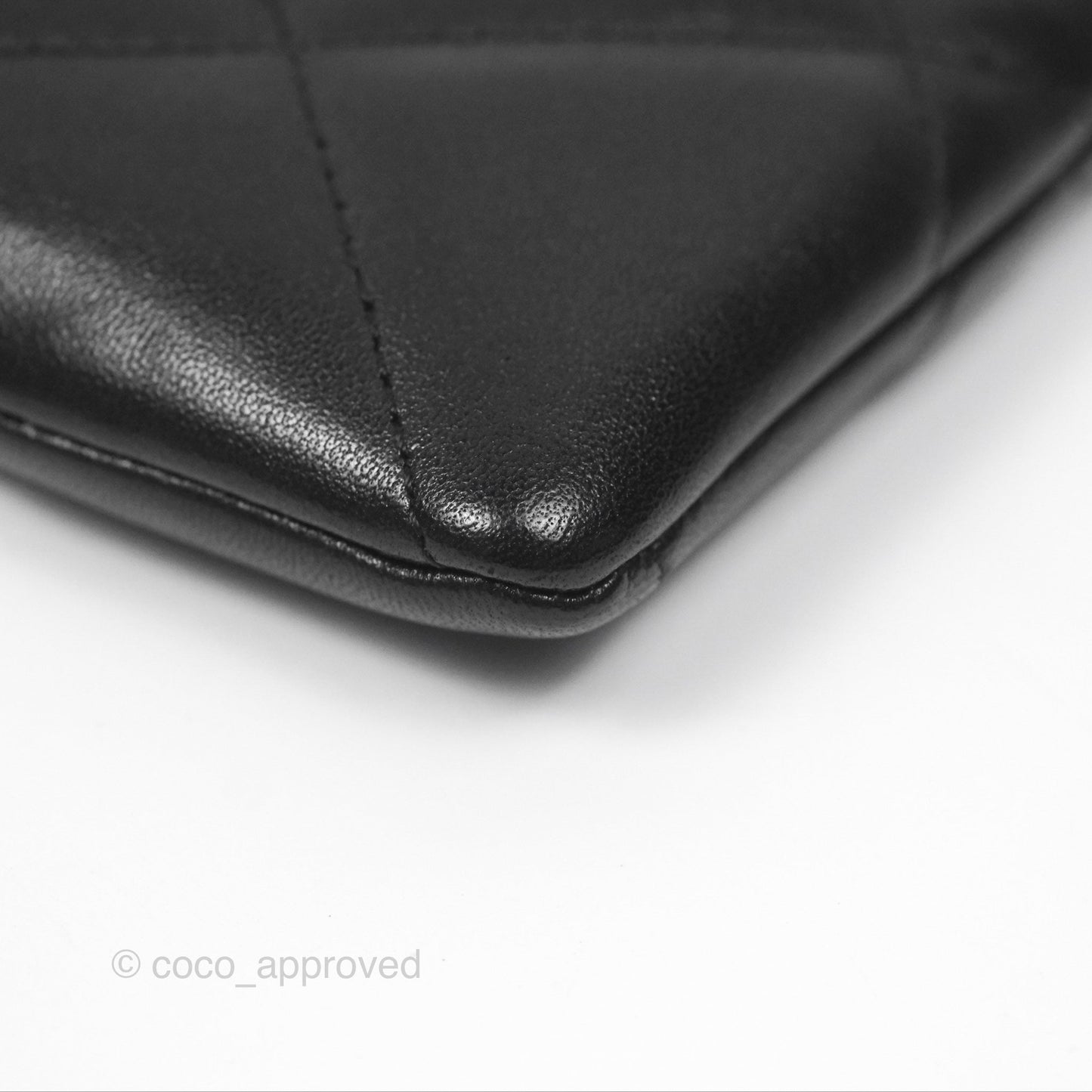 Chanel Quilted Chanel 19 Zip Card Holder Wallet Black Lambskin