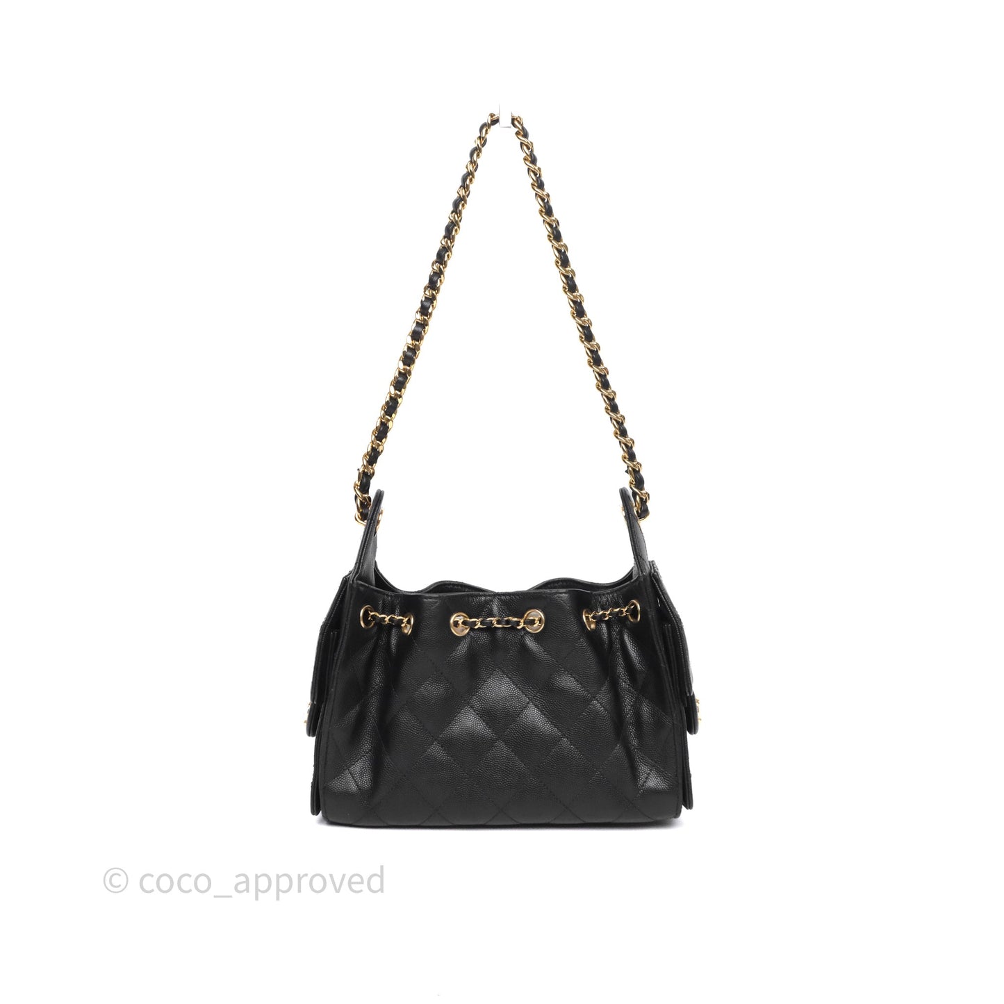 Chanel 25 Mini Bag Black Caviar Gold Hardware