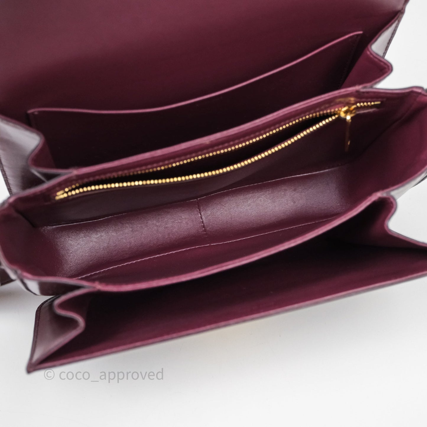 Celine Medium Triomphe Acai Burgundy Shiny Calfskin Gold Hardware