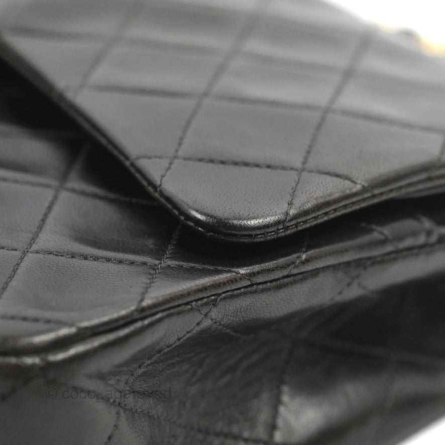 Chanel Classic Vintage Medium Flap Black Lambskin 24K Gold Hardware