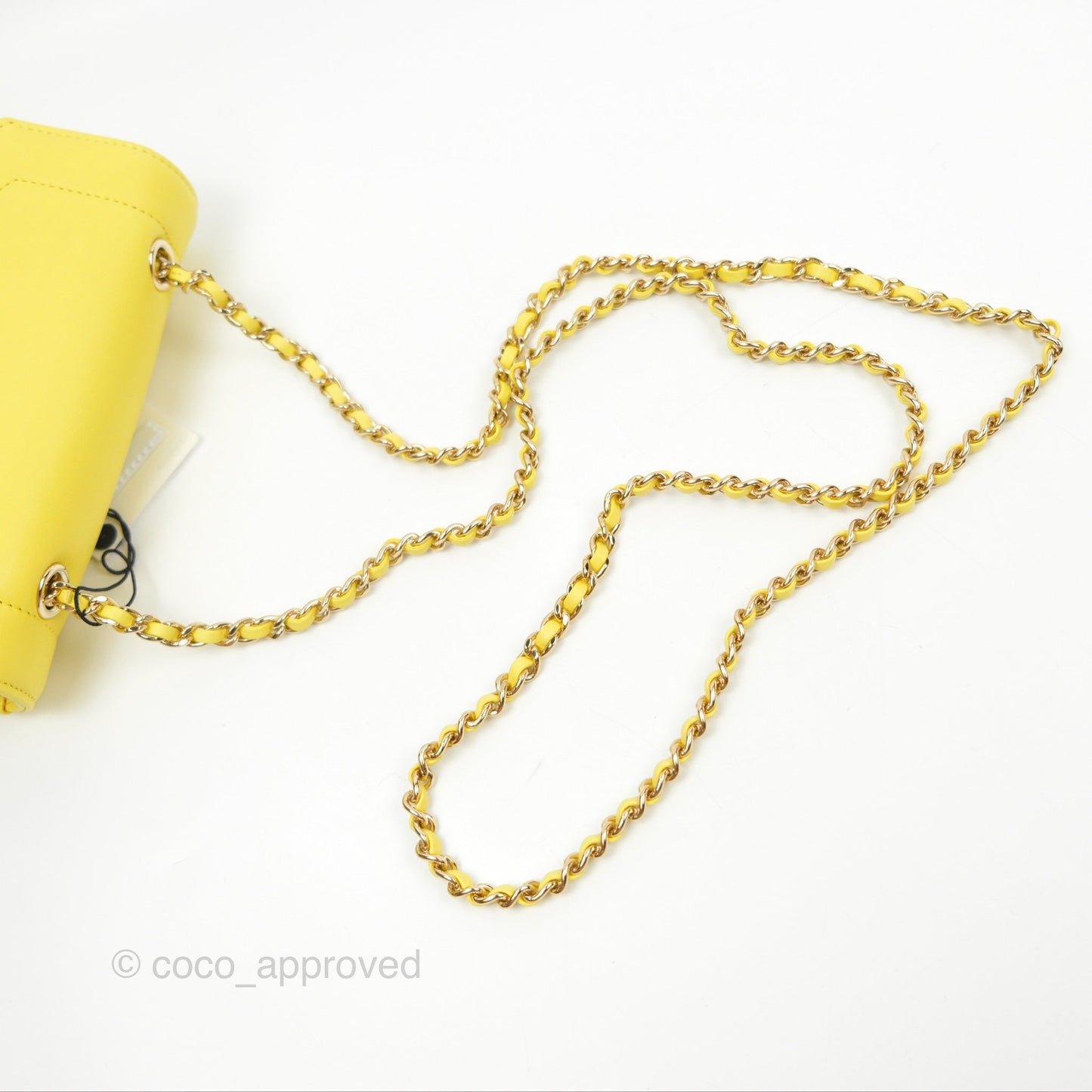 Chanel Chevron Square Envelope Flap Bag Yellow 19C