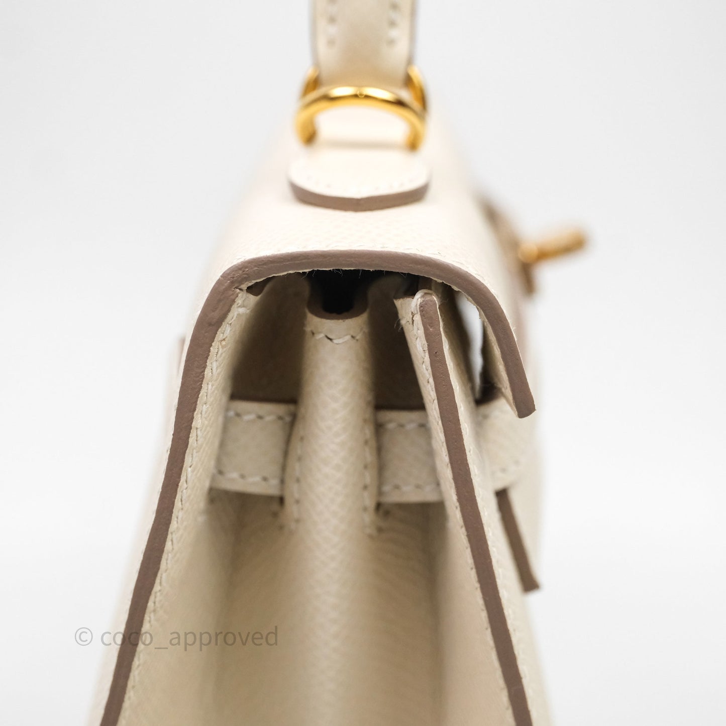 Hermes Kelly 25 Craie Epsom Gold Hardware