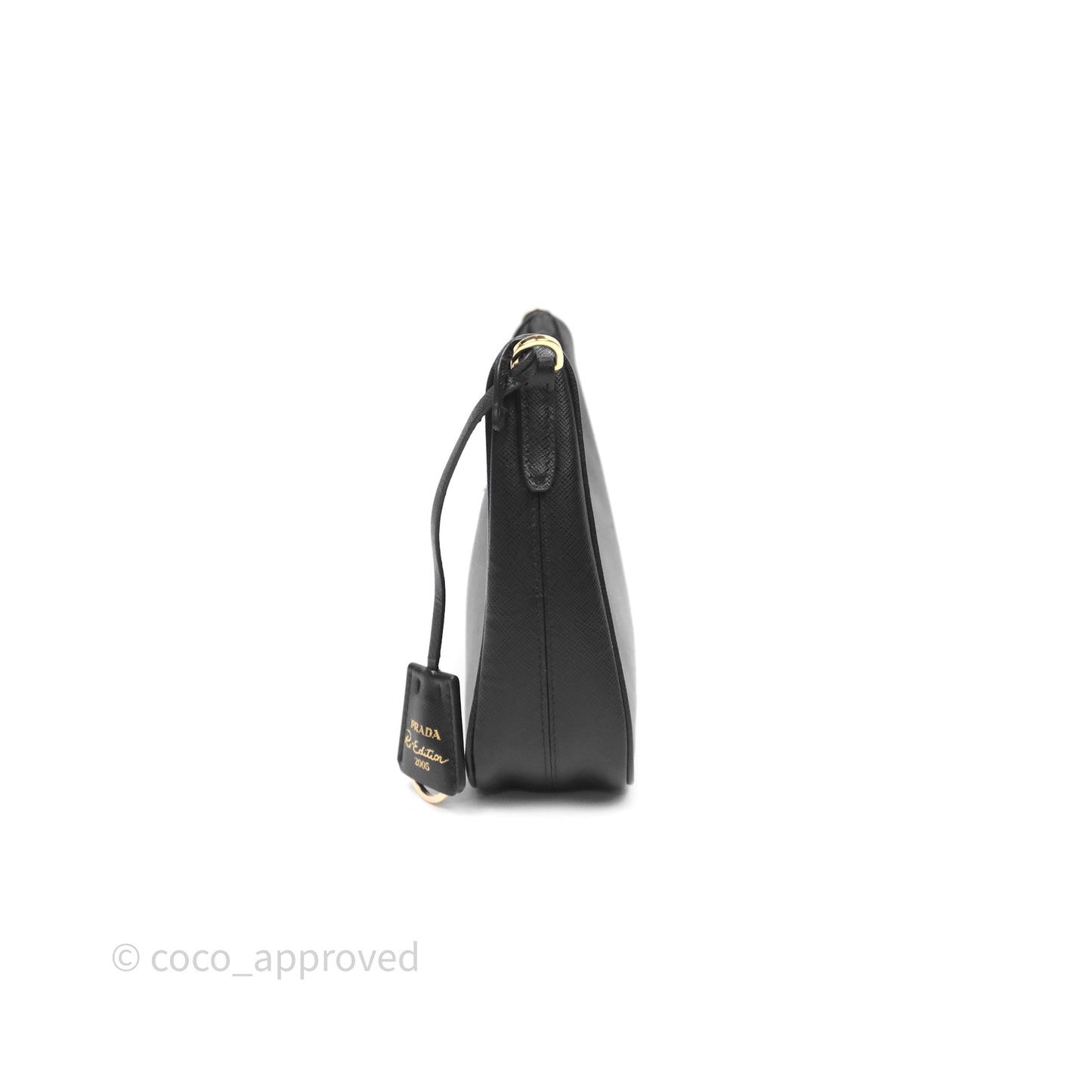 Prada Re-Edition 2005 Black Saffiano Leather Bag Gold Hardware