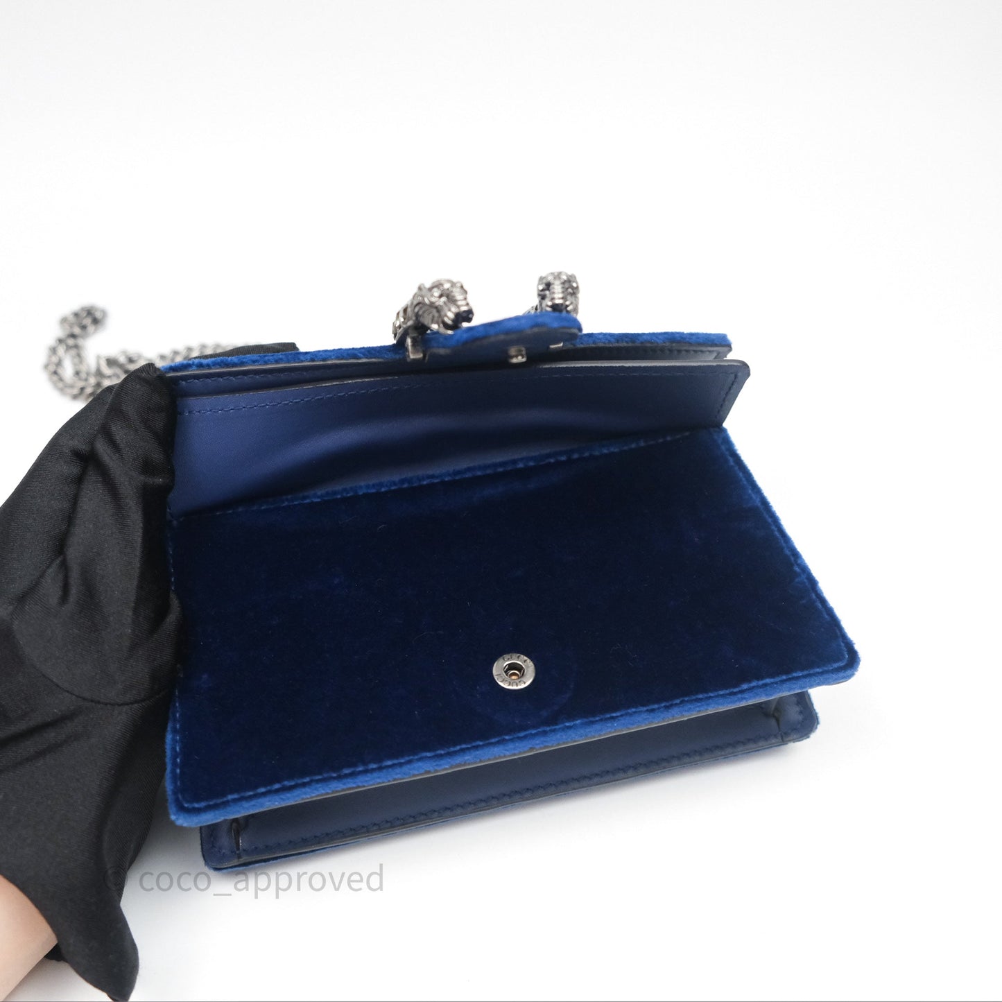 Gucci Super Mini Dionysus Crossbody Bag Royal Blue Velvet