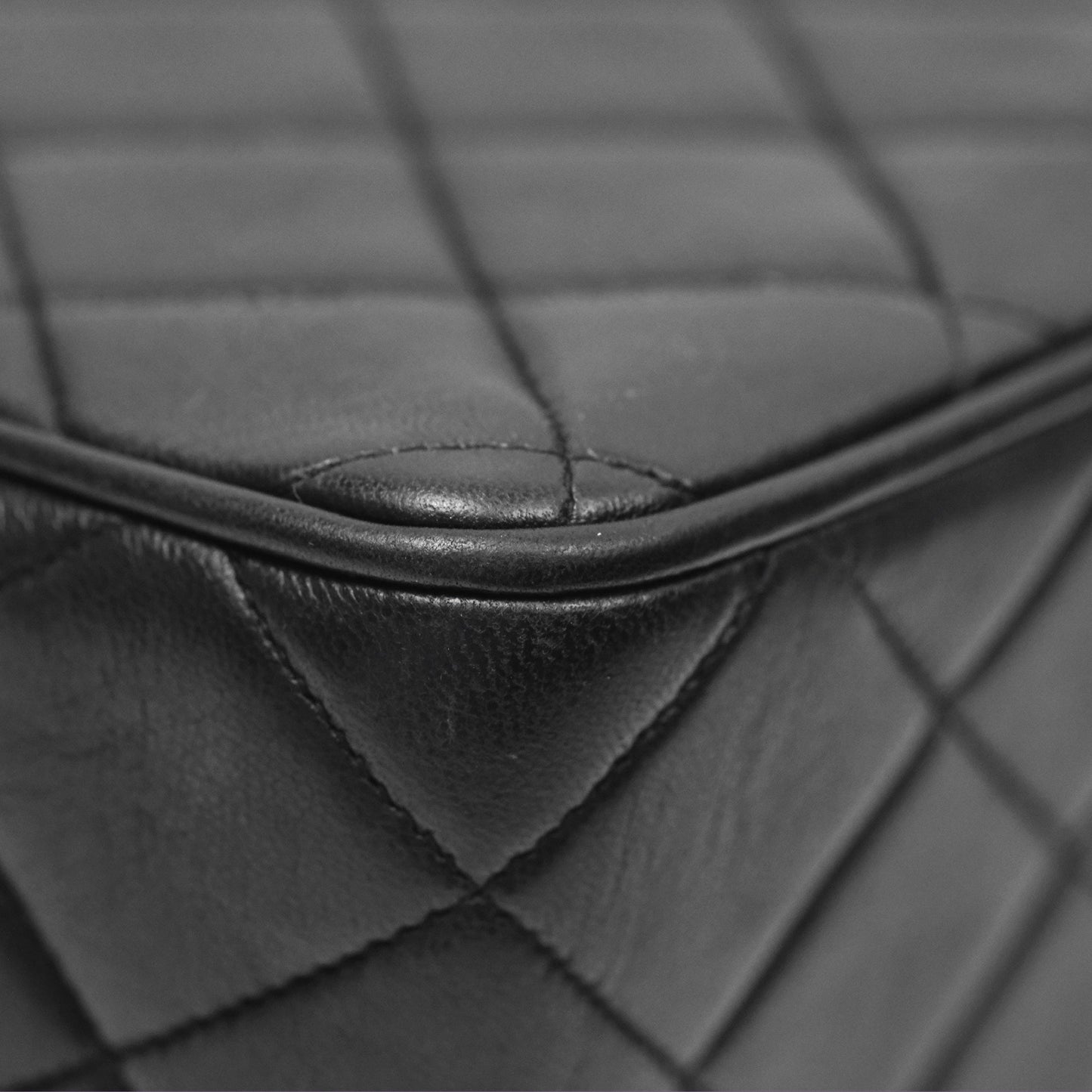 Chanel Vintage Flap Bag Black Lambskin 24K Gold Hardware