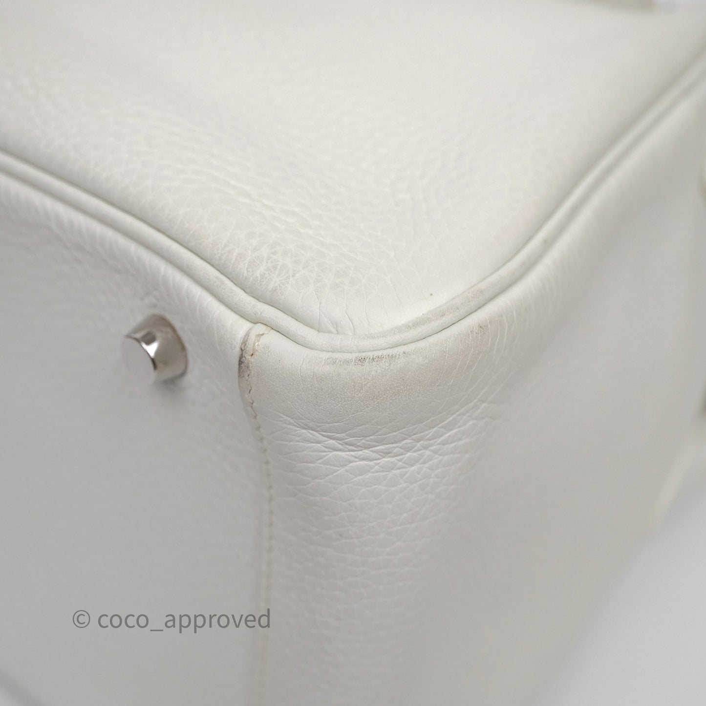 Hermès Lindy 30 White Clemence Palladium Hardware