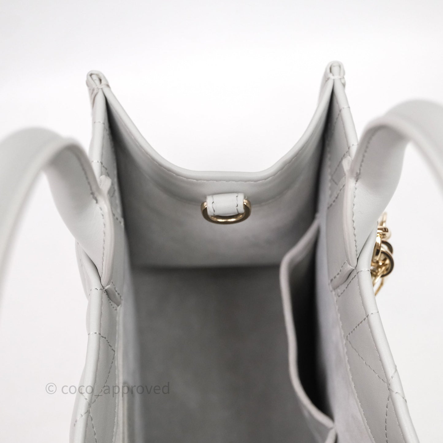 Christian Dior Small Dior Book Tote Cloud Gray Macrocannage Calfskin