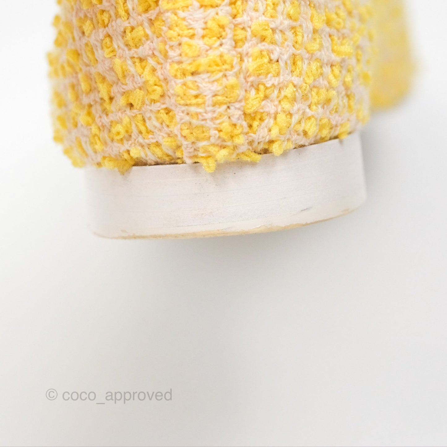 Chanel Ballerina Flats Yellow Tweed White Size 37