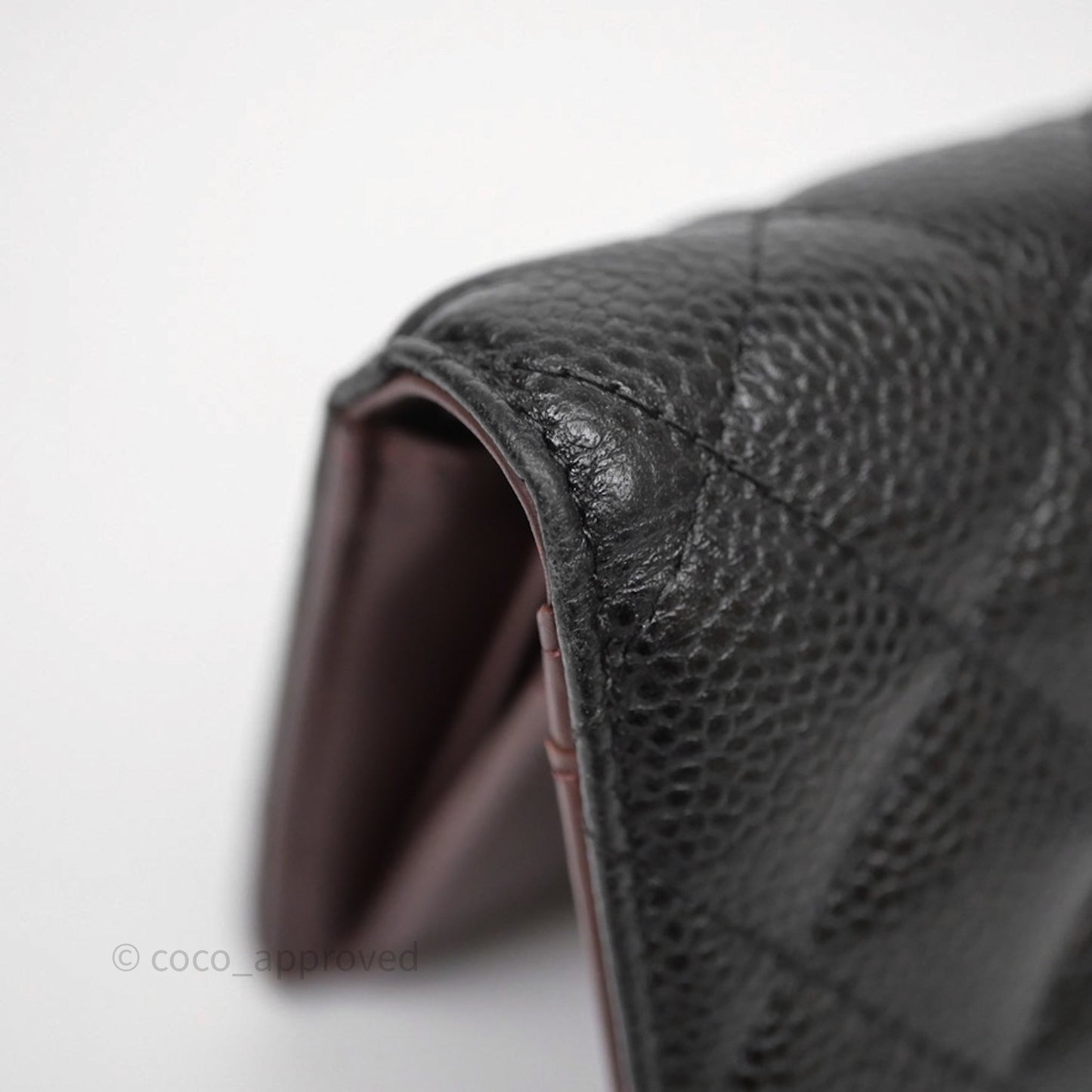Chanel Classic Quilted Long Wallet Black Caviar Gold Hardware
