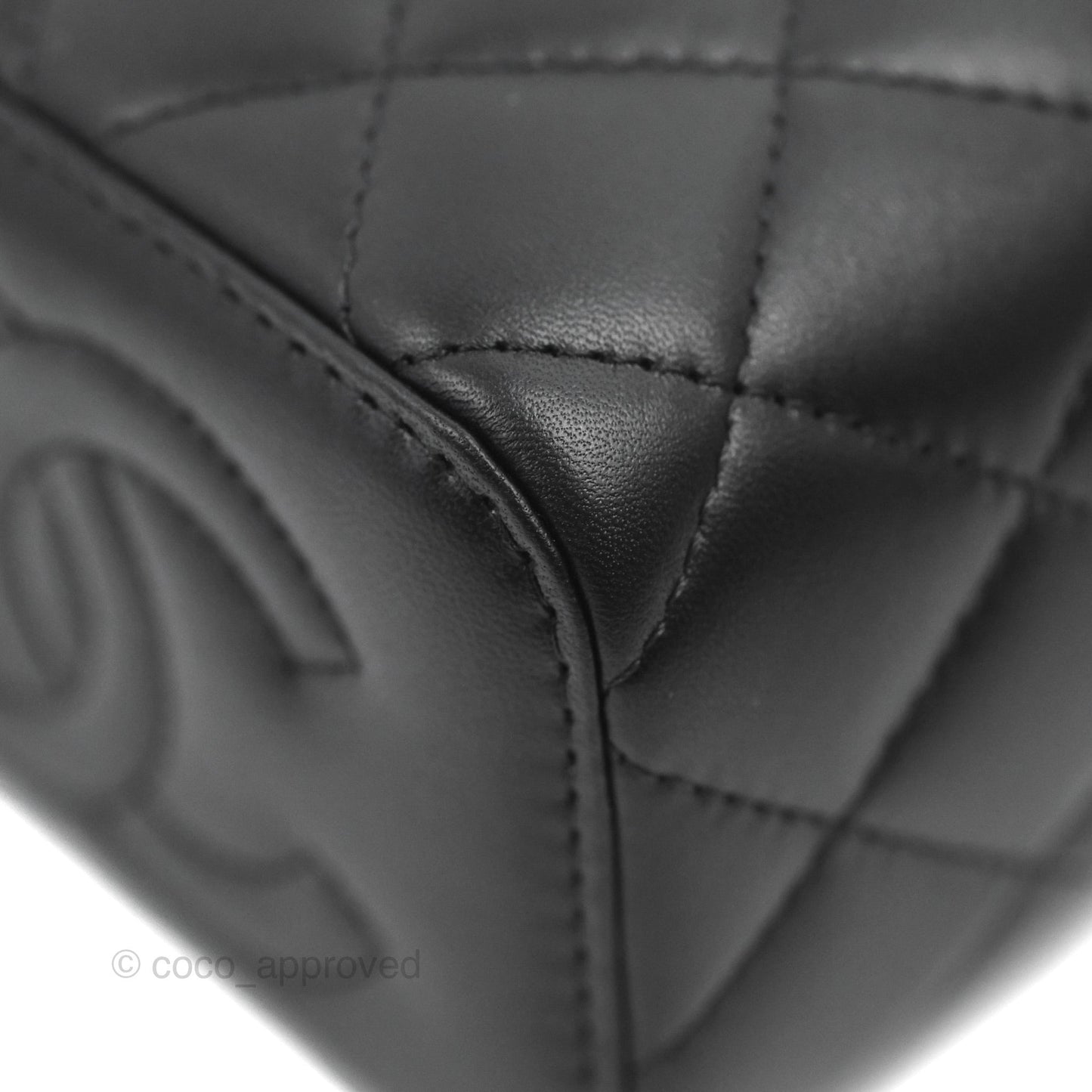 Chanel Mini Ball Crush Vanity With Chain Black Lambskin Gold Hardware