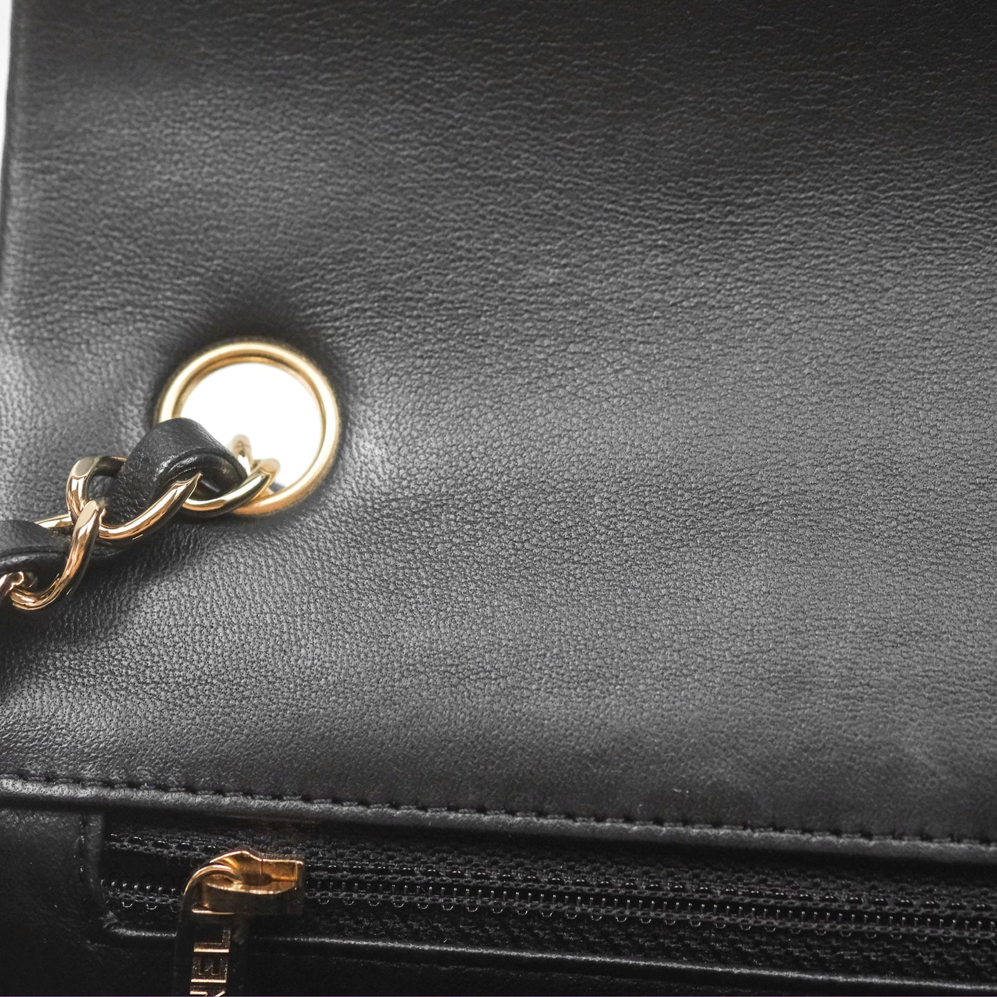 Chanel Quilted Mini Rectangular Black Lambskin Gold Hardware