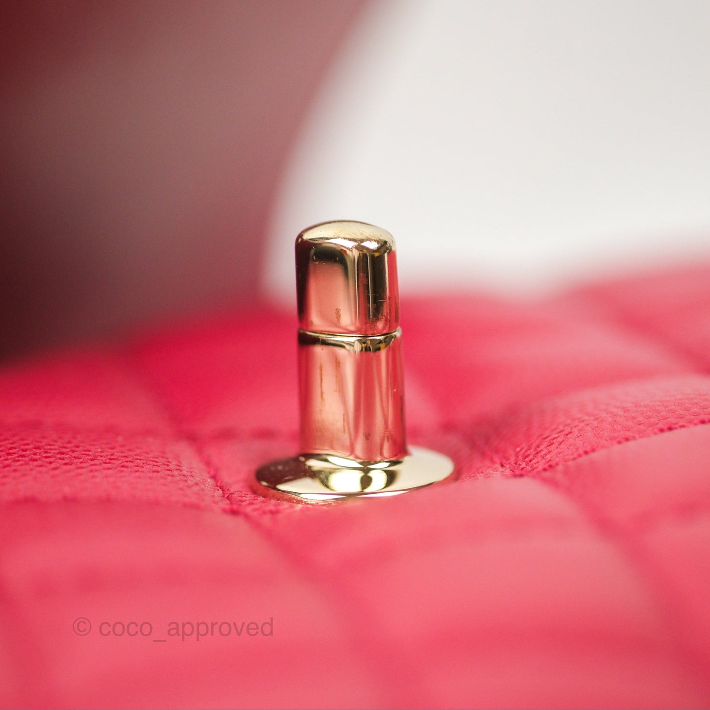 Chanel Small Coco Handle Quilted Dark Rose Pink Caviar Gold Hardware 21A