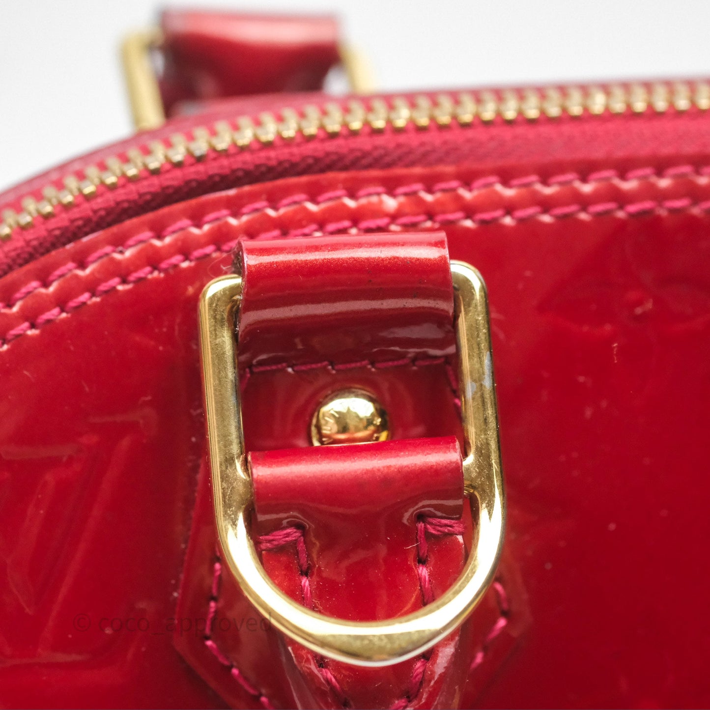 Louis Vuitton Alma BB Red Patent Gold Hardware