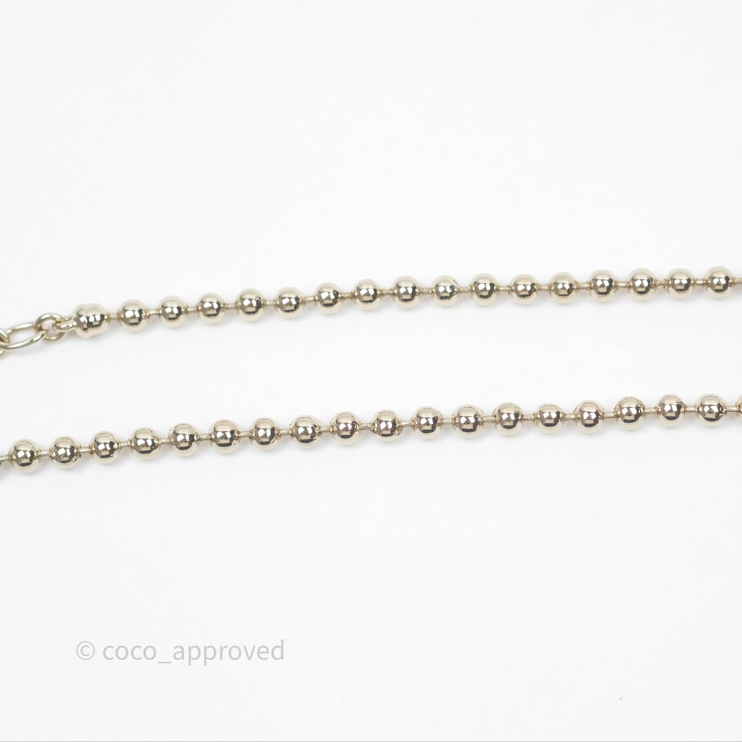 Chanel CC Guitar Drop Necklace Gold Tone 24A