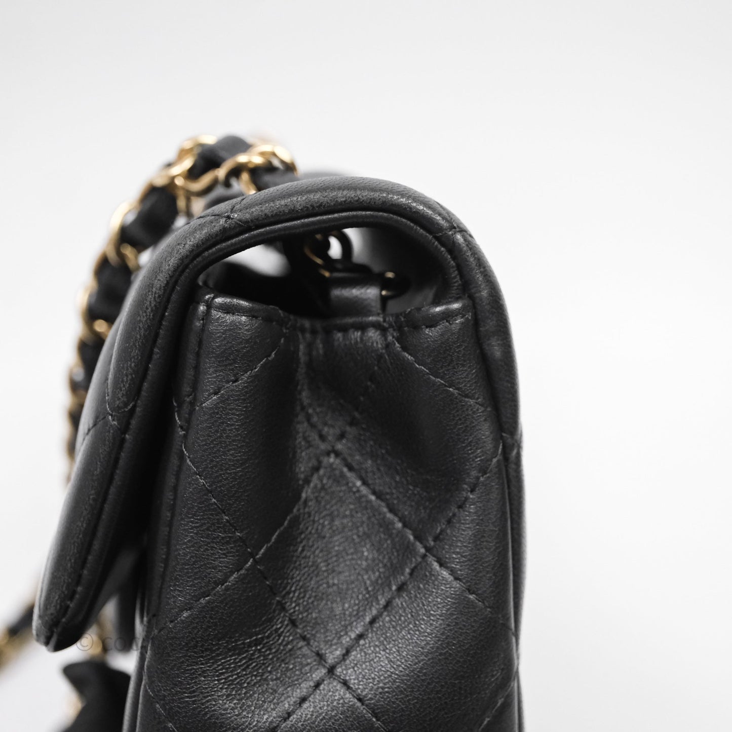 Chanel Mini Rectangular Flap Quilted Black Lambskin Gold Hardware