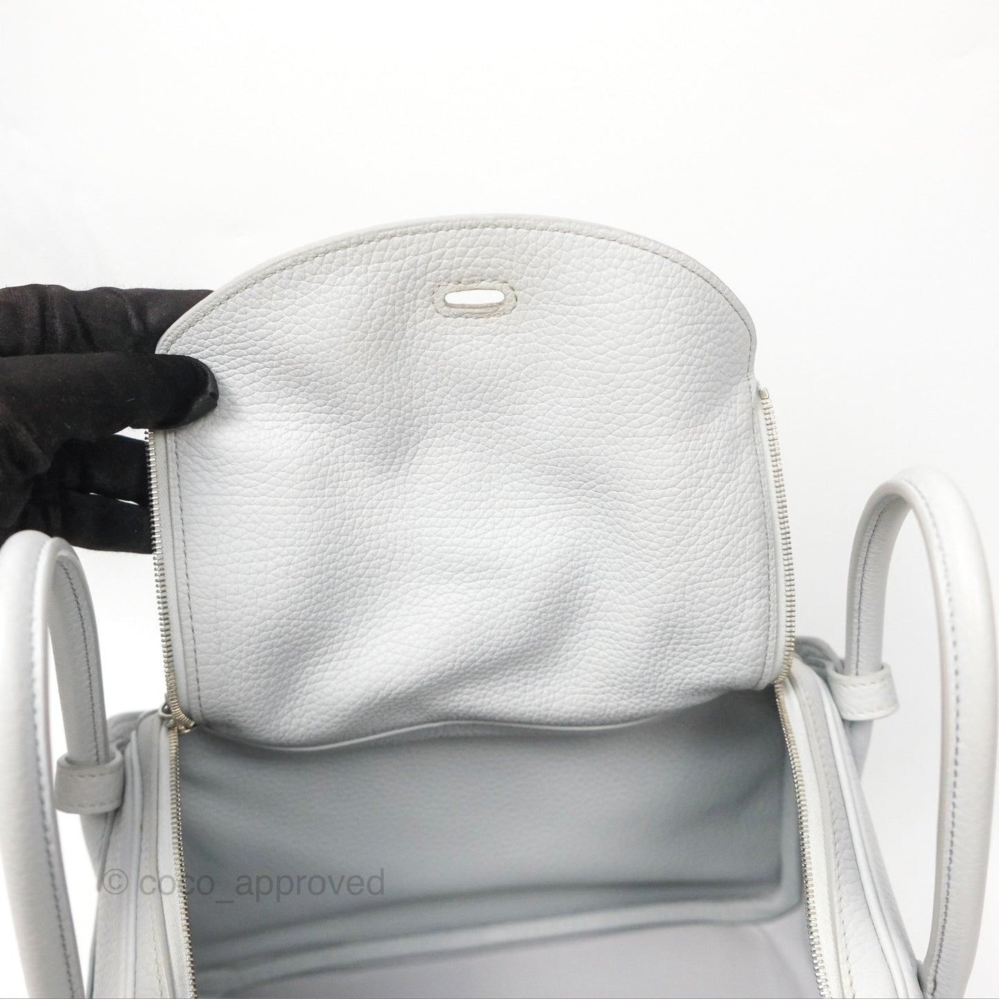 Hermès Lindy 26 Blue Glacier 8U Taurillon Clemence Palladium Hardware