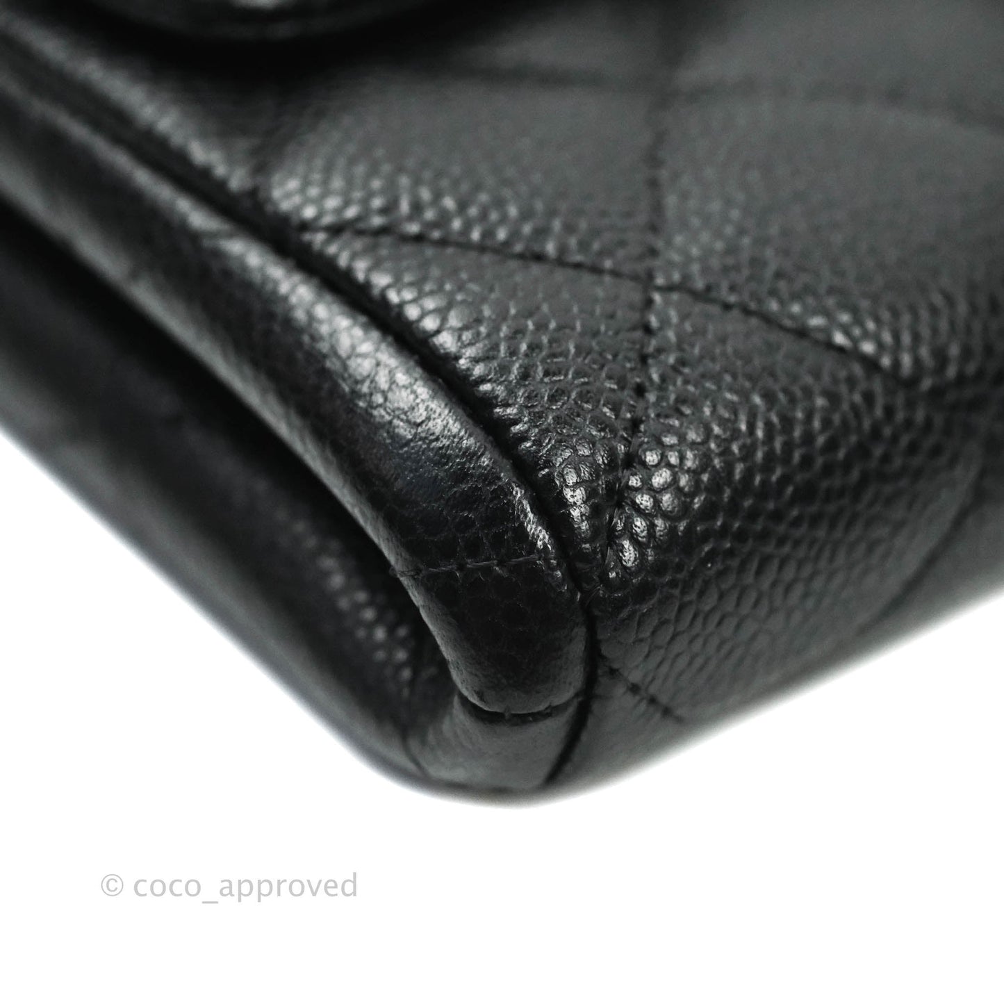 Chanel Quilted Clutch with Chain Black Caviar Silver Hardware