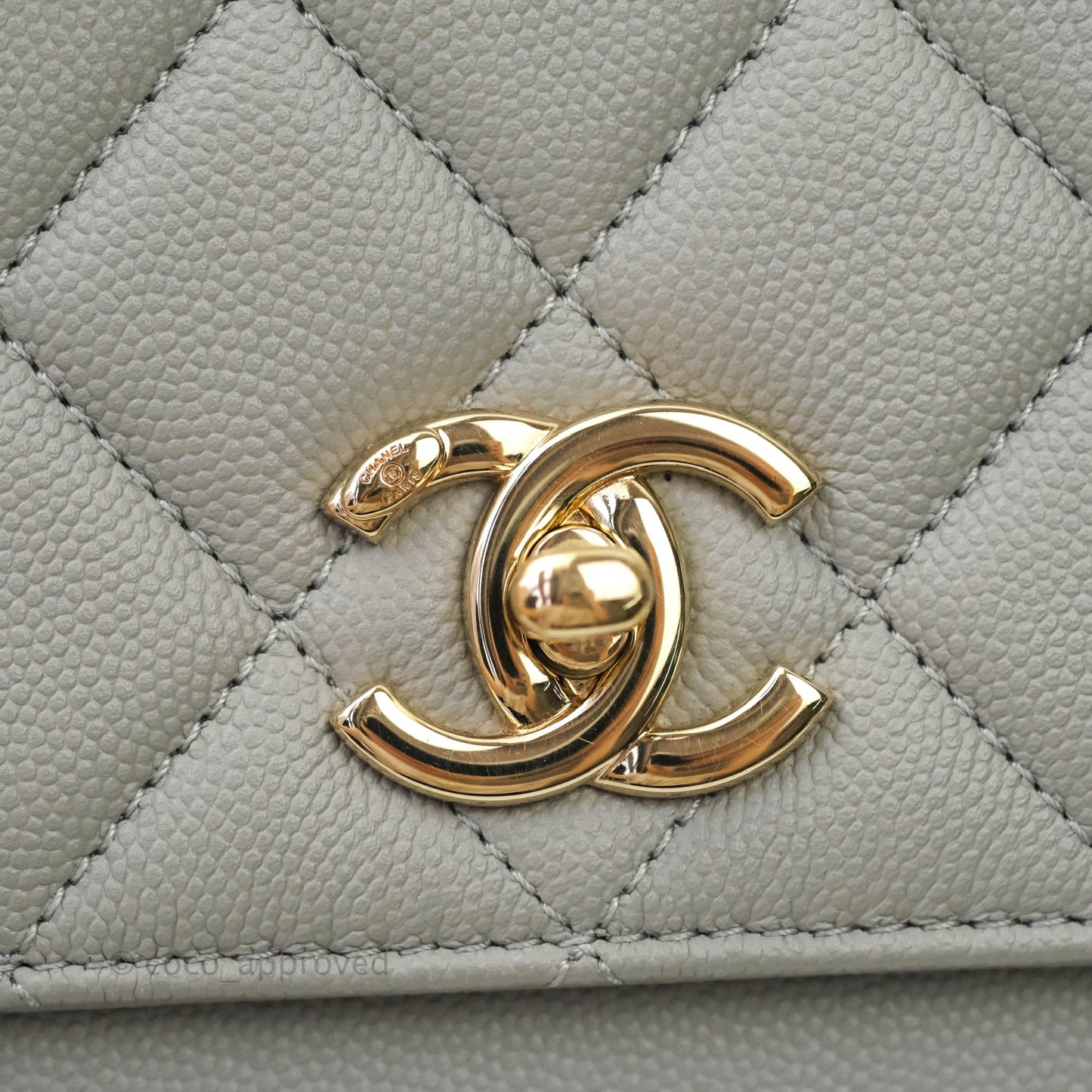 Chanel Quilted Small Business Affinity Flap Grey Caviar Gold Hardware