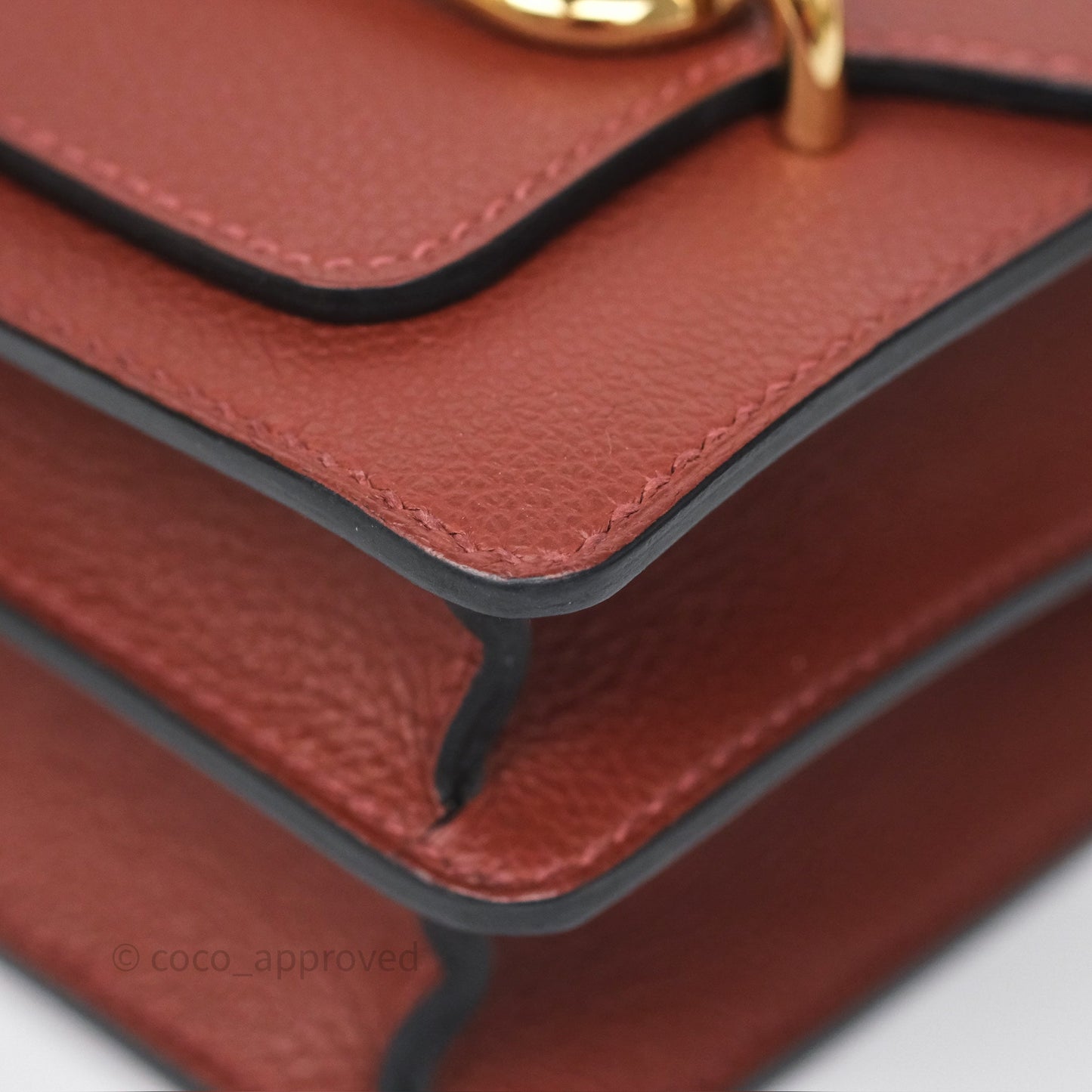 Hermès Mini Roulis Rouge H 55 Evercolor Gold Hardware