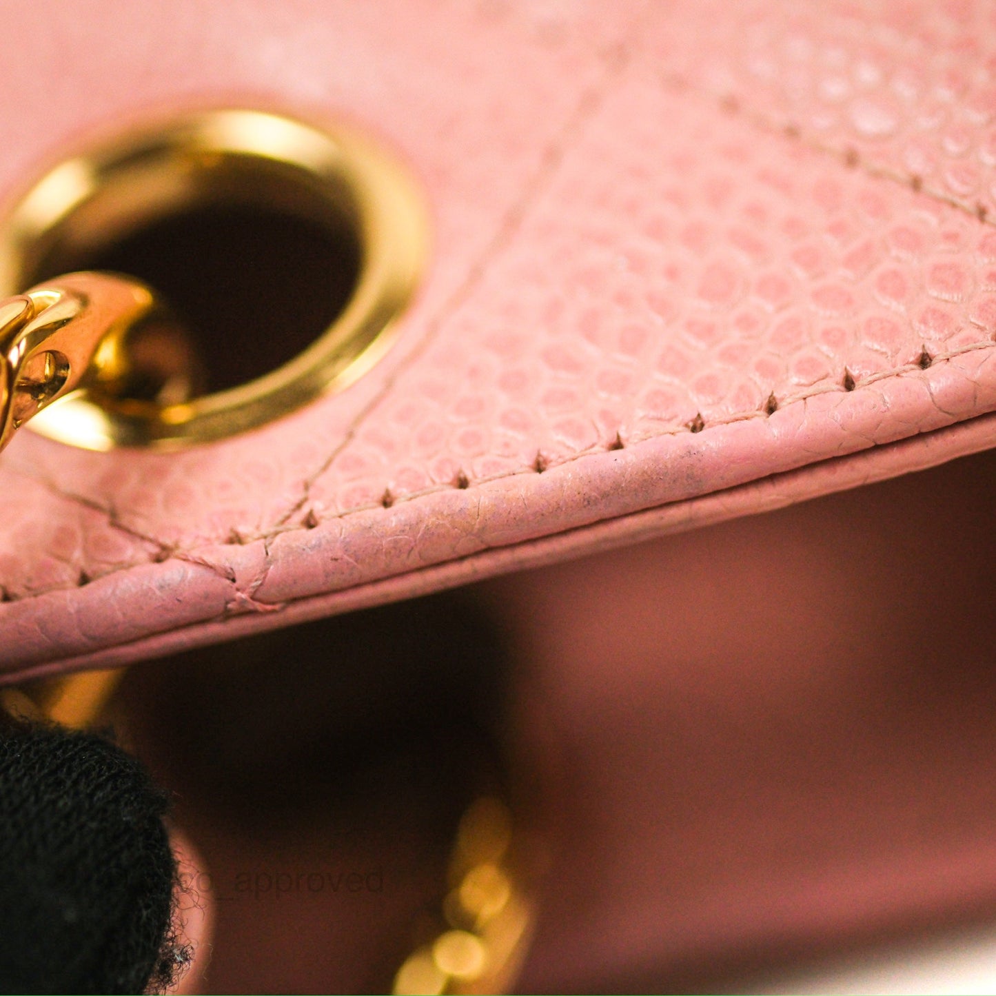 Chanel Quilted Petit Shopping Tote PST Sakura Pink Caviar Gold Hardware