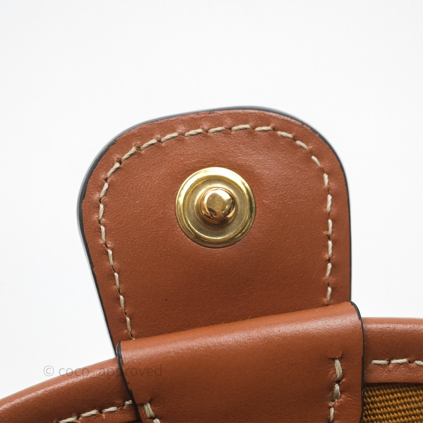 Celine Mini Besace Triomphe Canvas Calfskin Tan