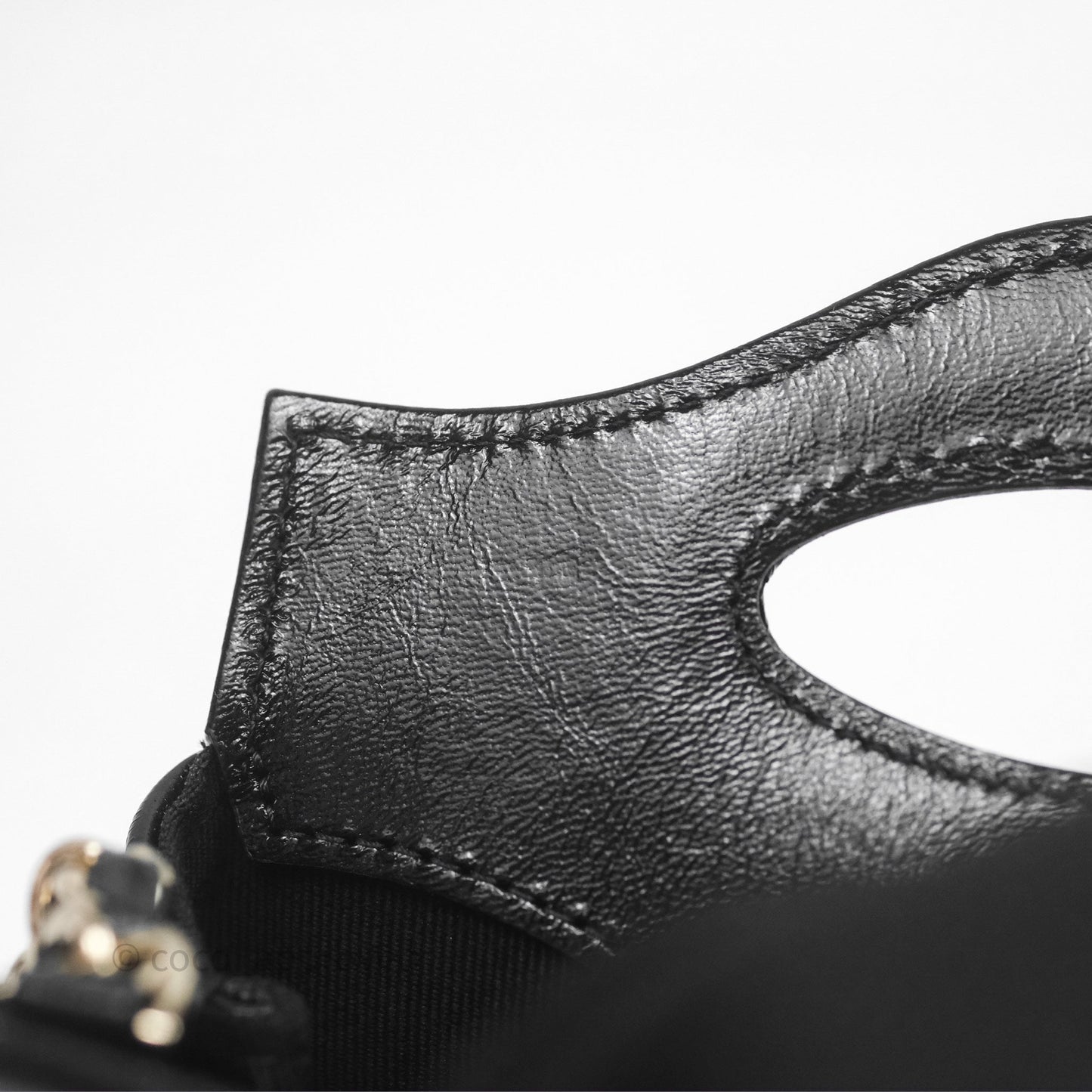 Chanel Micro 31 Clutch With Chain Black Shiny Calfskin Gold Hardware