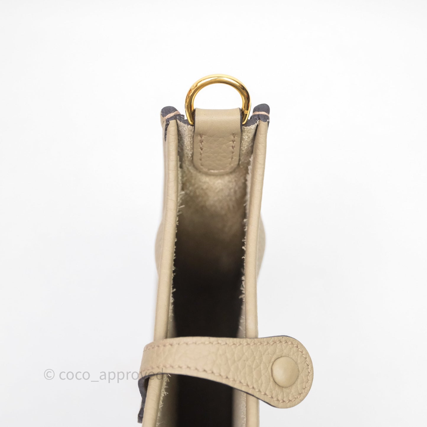 Hermès Mini Evelyne 16 Beige Marfa 8Q Clemence Gold Hardware