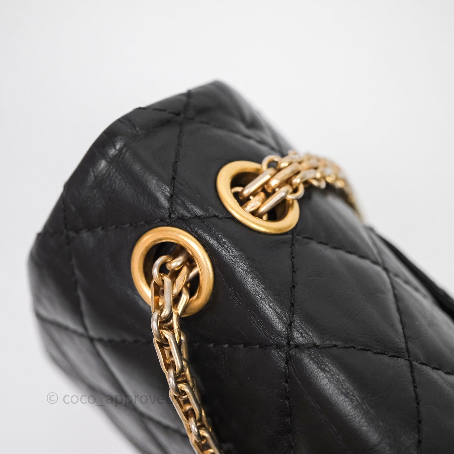 Chanel Quilted Reissue 226 Aged Calfskin Black Aged Gold Hardware