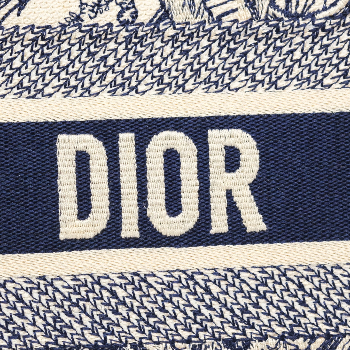 Dior Medium Book Tote White/Blue Toile De Jouy Embroidered Canvas