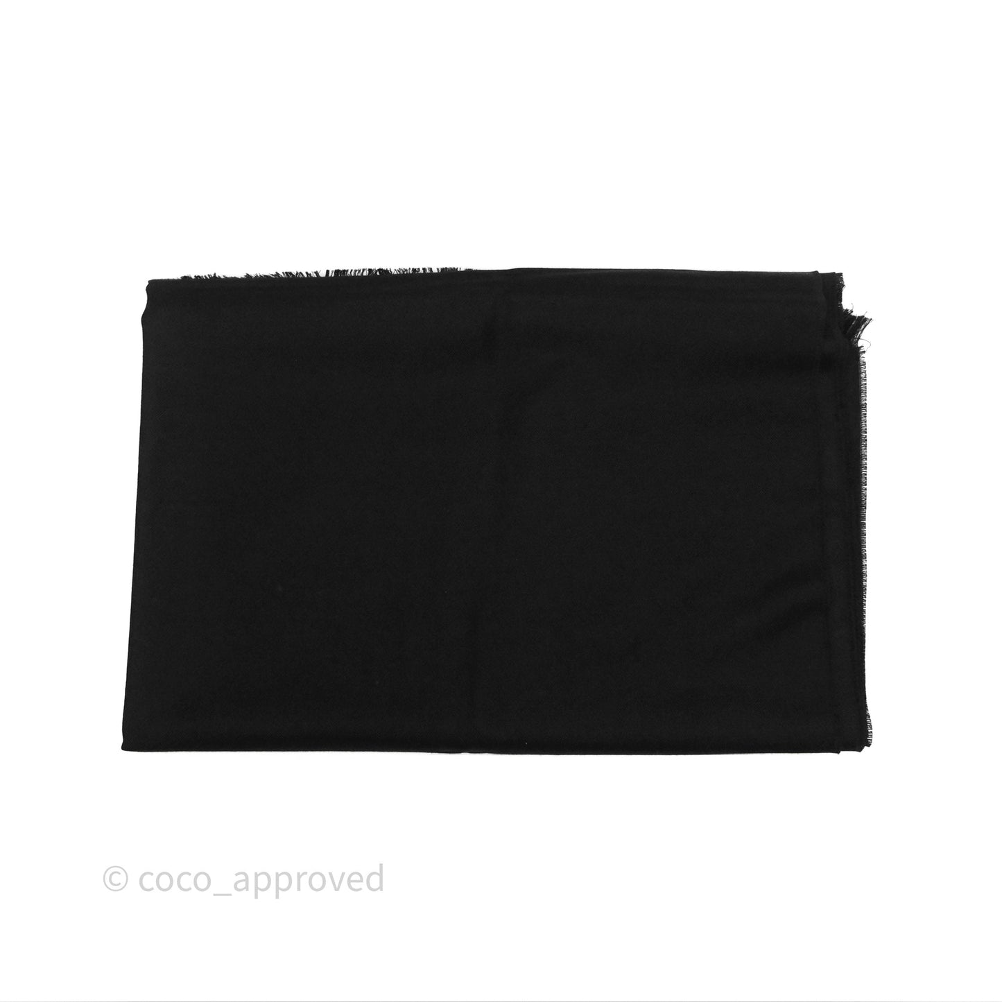 Chanel CC Logo Scarf Stole Black/ White Cashmere Silk
