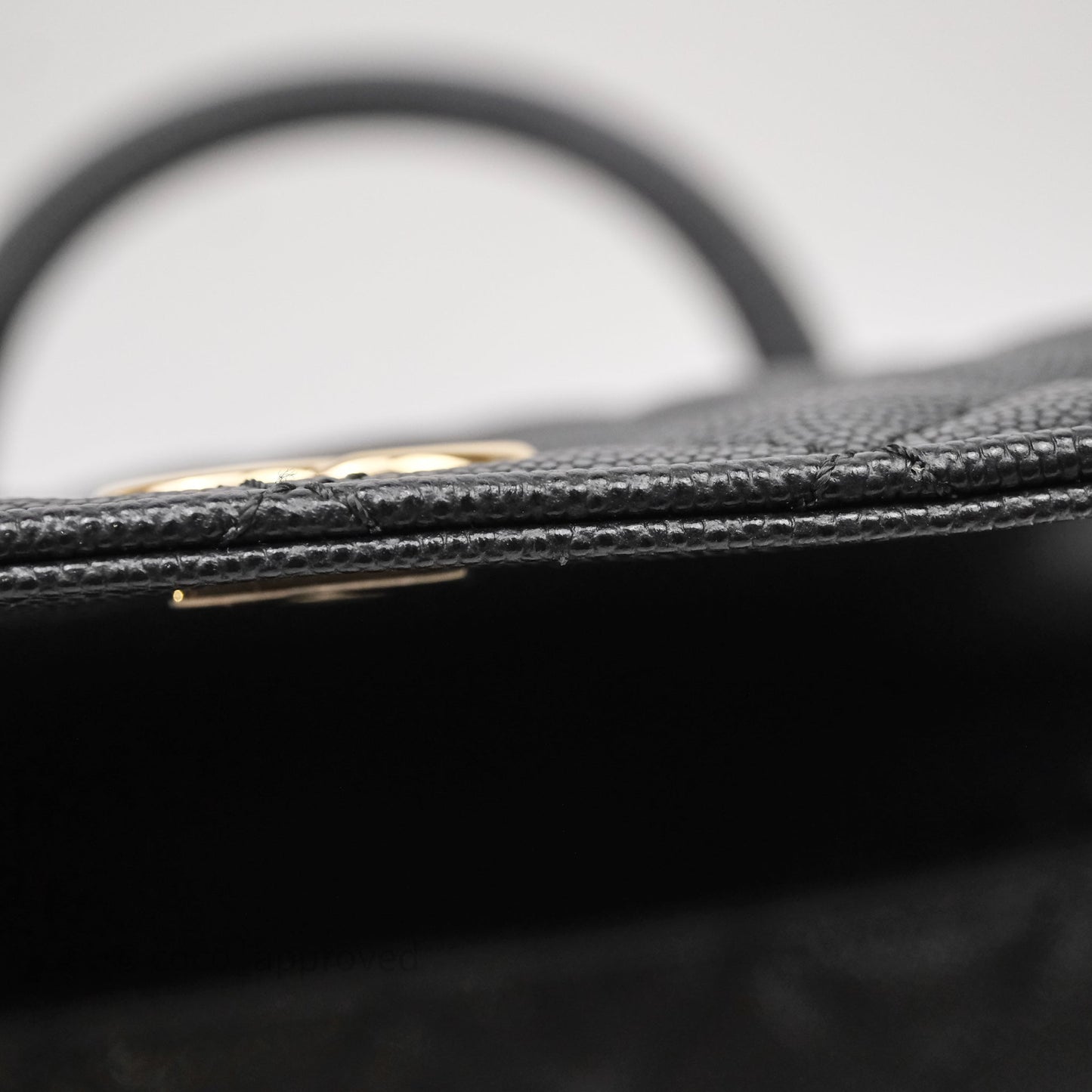 Chanel Small Coco Handle Black Caviar Light Gold Hardware